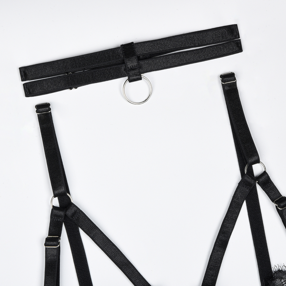 🖤 Black Swan Lace Tulle Lingerie Set | The Dark Queen’s Elegance