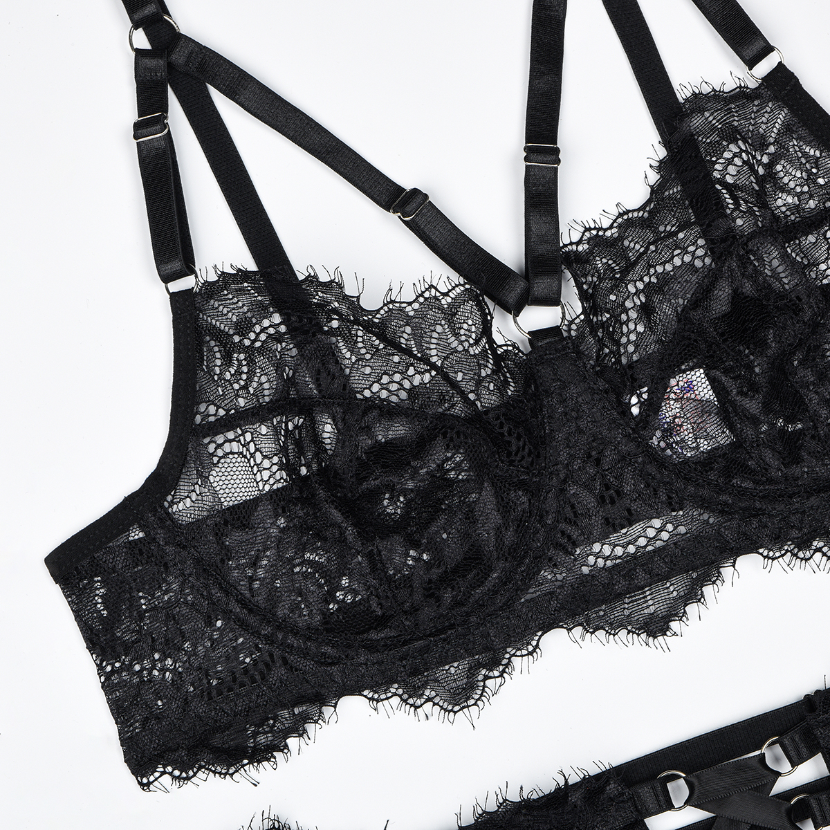 🖤 Black Swan Lace Tulle Lingerie Set | The Dark Queen’s Elegance