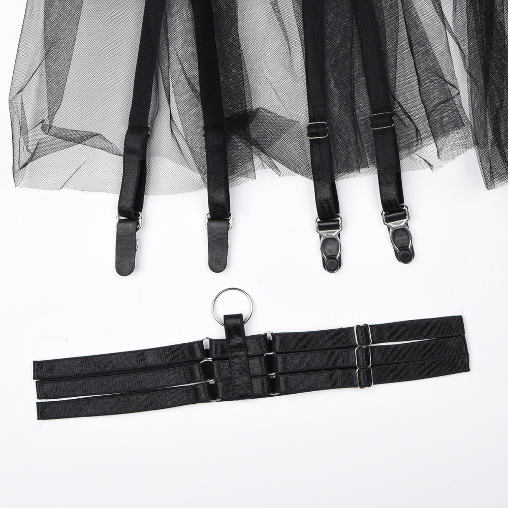 🖤 Black Swan Lace Tulle Lingerie Set | The Dark Queen’s Elegance