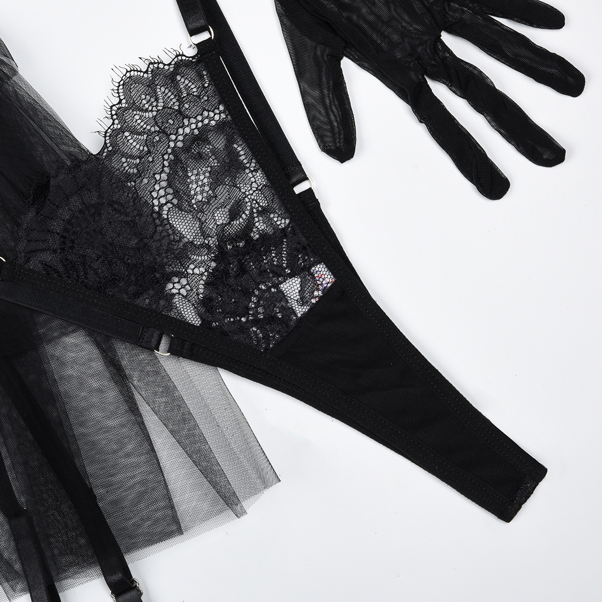 🖤 Black Swan Lace Tulle Lingerie Set | The Dark Queen’s Elegance