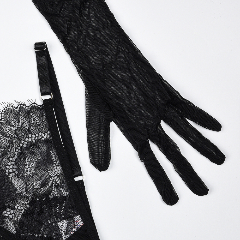 🖤 Black Swan Lace Tulle Lingerie Set | The Dark Queen’s Elegance