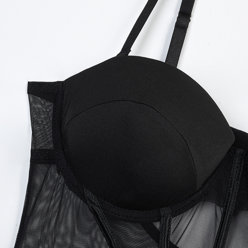 🖤 Midnight Seduction Sheer Corset Bodysuit | Bold, Elegant, Irresistible