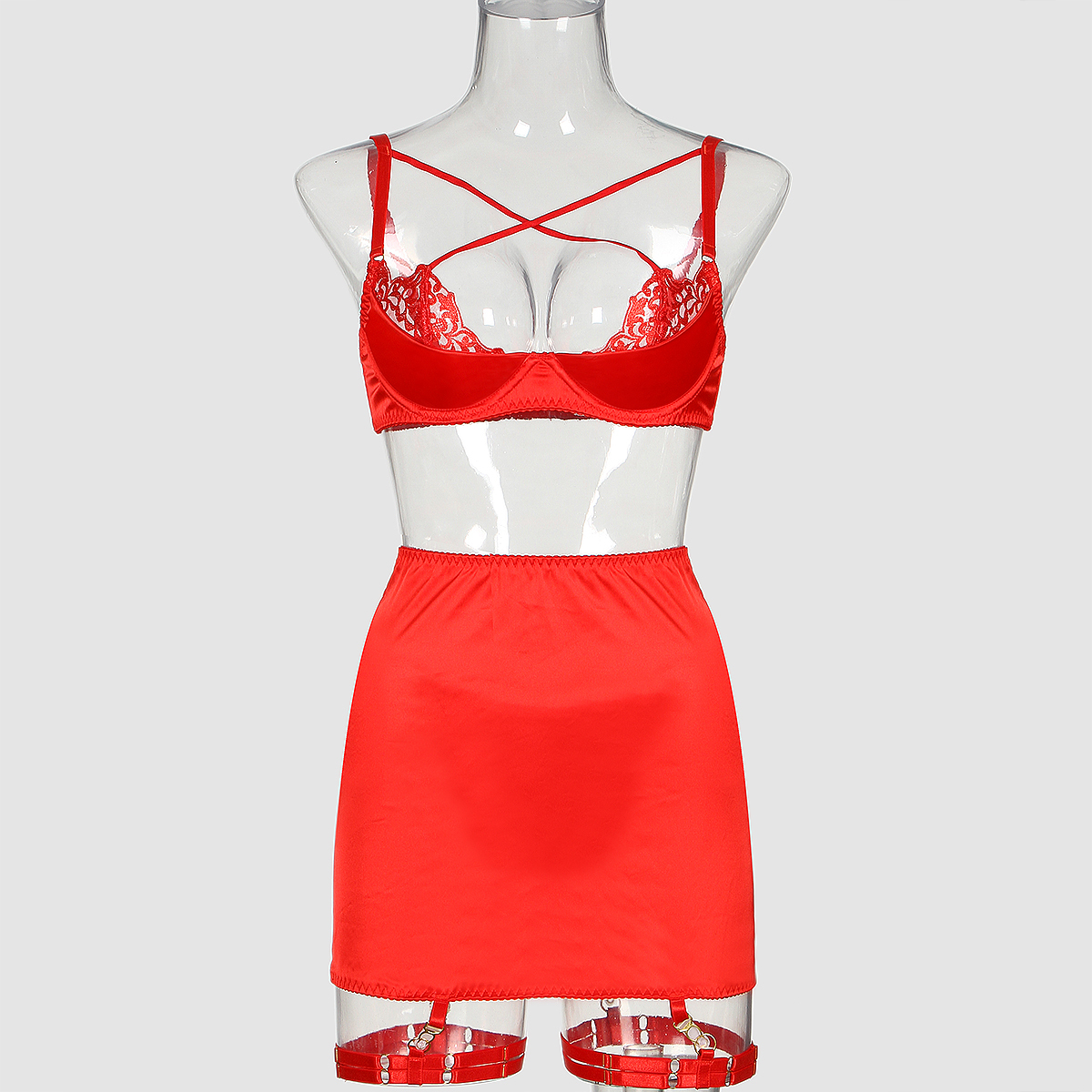 Scarlet Desire Embroidered Lingerie Set | The Flame of Seduction