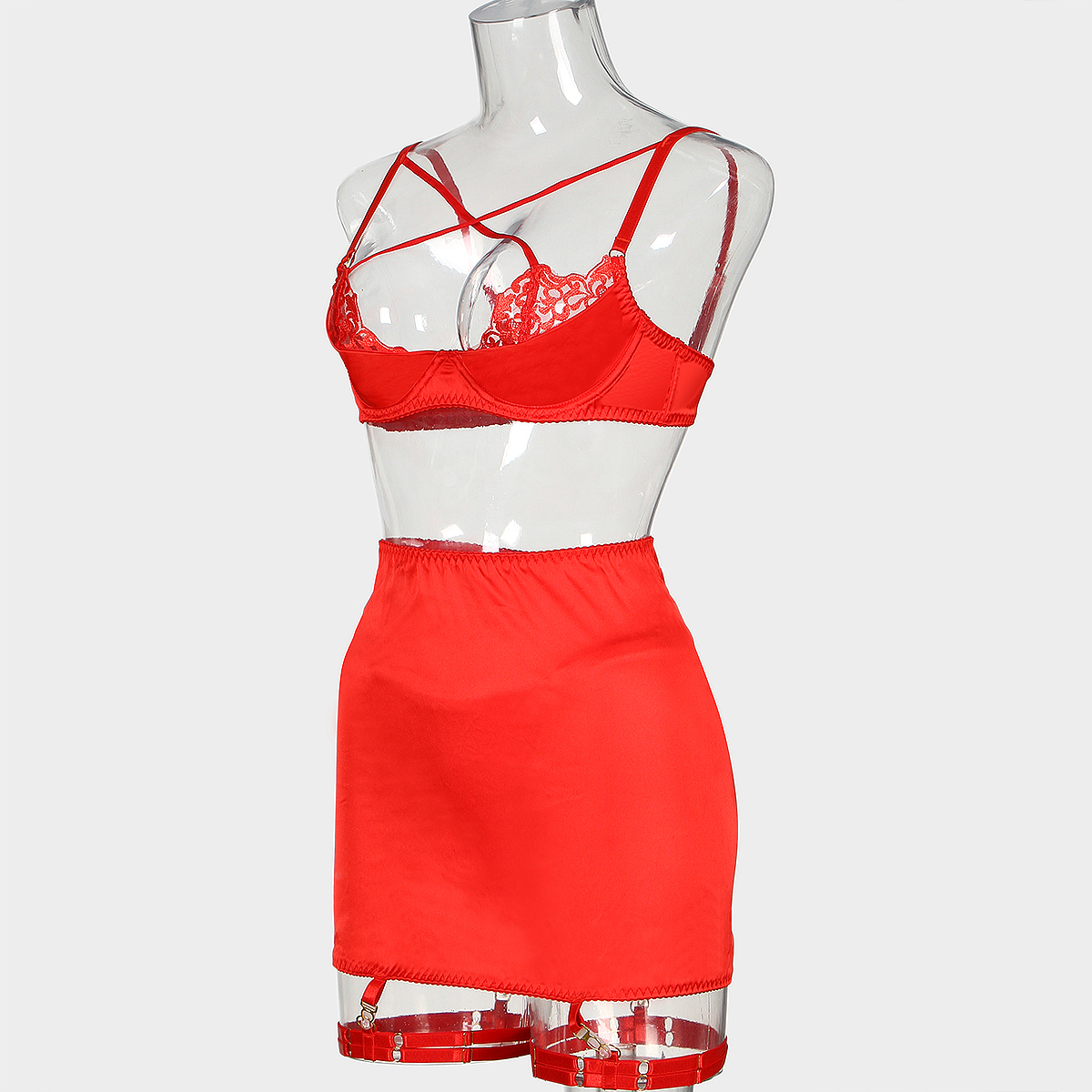 Scarlet Desire Embroidered Lingerie Set | The Flame of Seduction