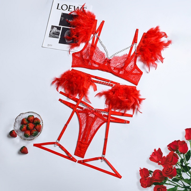 Angel Wing Lingerie Set – Feather, Sheer & Irresistibly Sexy 🔥