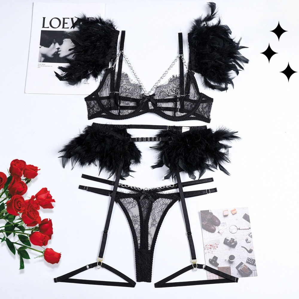 Angel Wing Lingerie Set – Feather, Sheer & Irresistibly Sexy 🔥