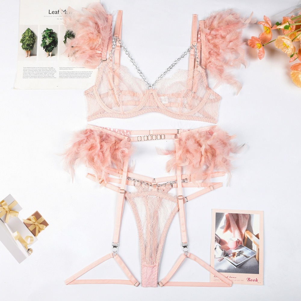 Angel Wing Lingerie Set – Feather, Sheer & Irresistibly Sexy 🔥