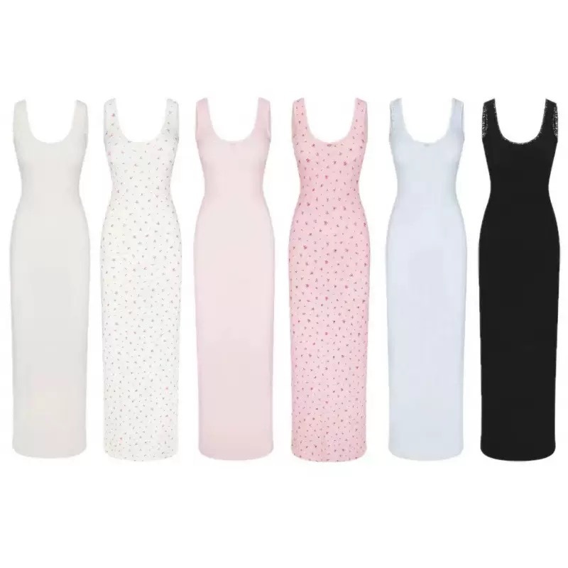 XOXO Minimal Ribbed Backless Dress – Sleek, Soft & Curve-Defining