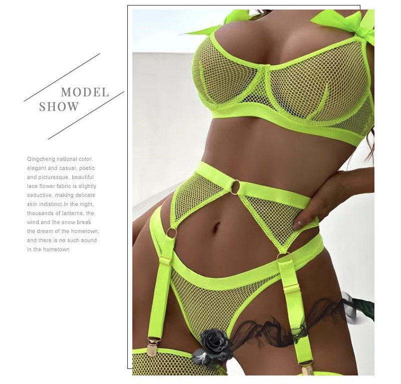 XOXO Scarlet Bow Mesh Lingerie Set – Bold & Irresistible Red