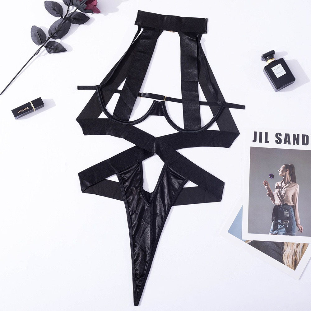 Strappy Bondage Bodysuit – Snatched Waist, Dominant Energy 🔥