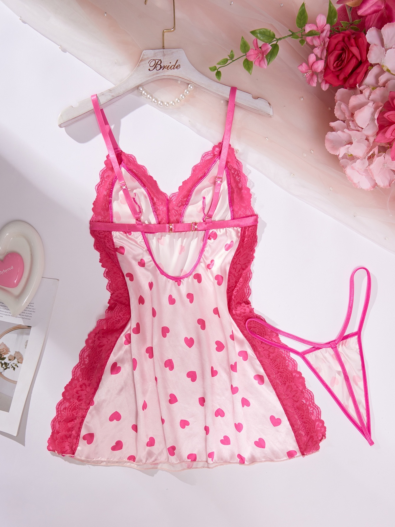 Sweetheart Lace Babydoll Lingerie Set | Valentine’s Day Sexy Nightdress💗