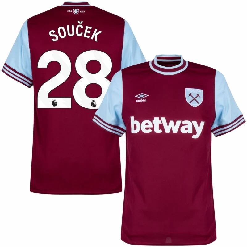 West Ham United Home Souček 28 Shirt 2024-2025 Player version Size：S-2XL（Non-Customize）