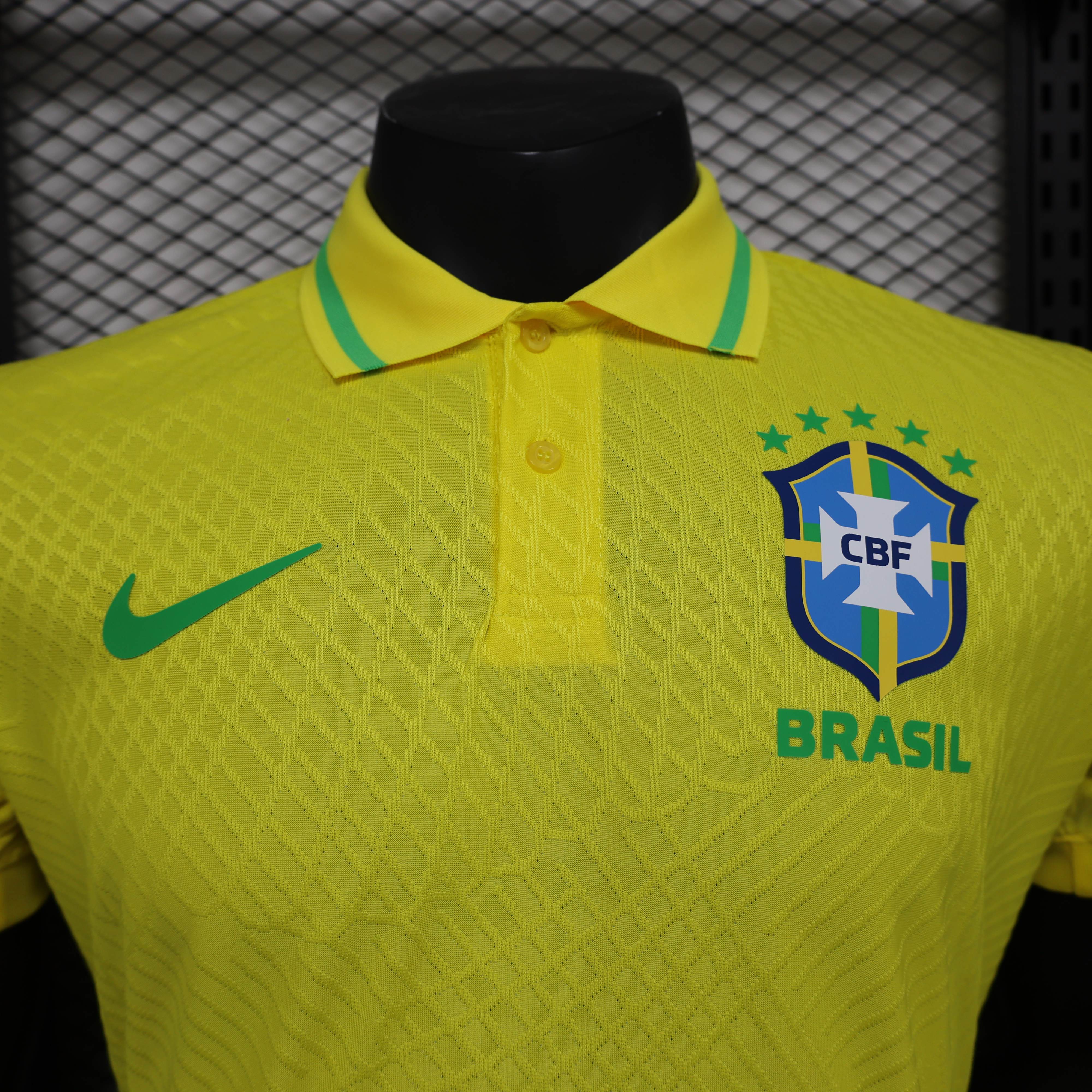 Nike Brazil Men's 2024 Slim Fit POLO Shirt - Yellow