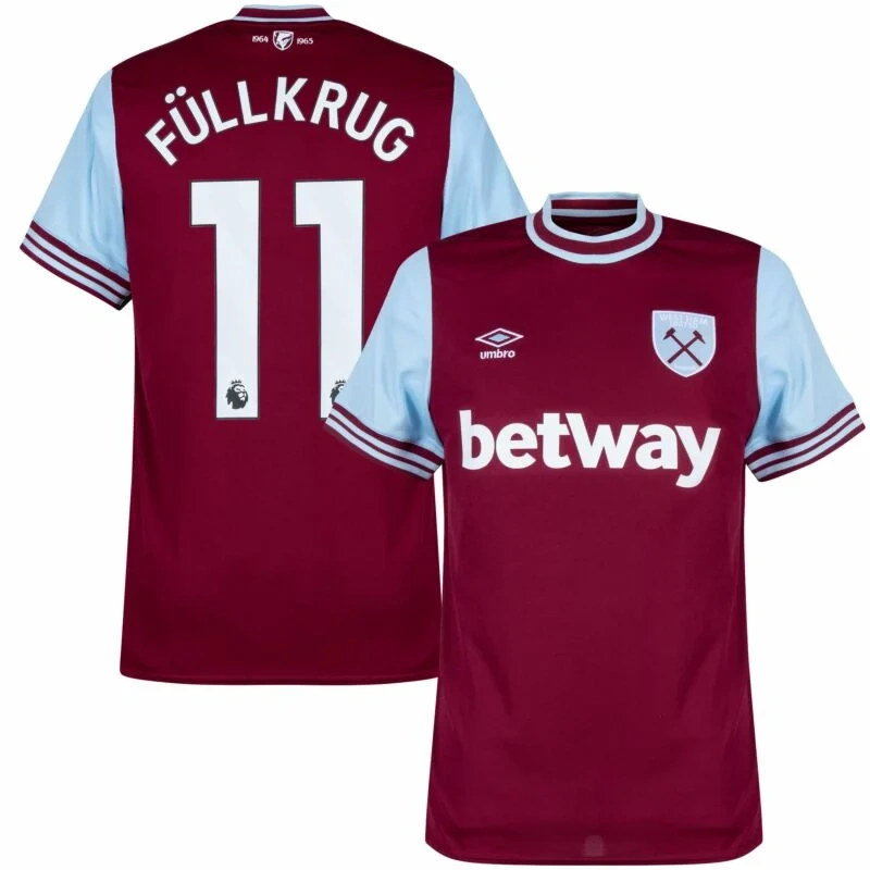 West Ham United Home Füllkrug 11 Shirt 2024-2025 Player version Size：S-2XL（Non-Customize）