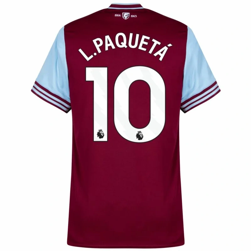 West Ham United Home L.Paquetá 10 Shirt 2024-2025 Fan version Size：S-4XL（Non-Customize）