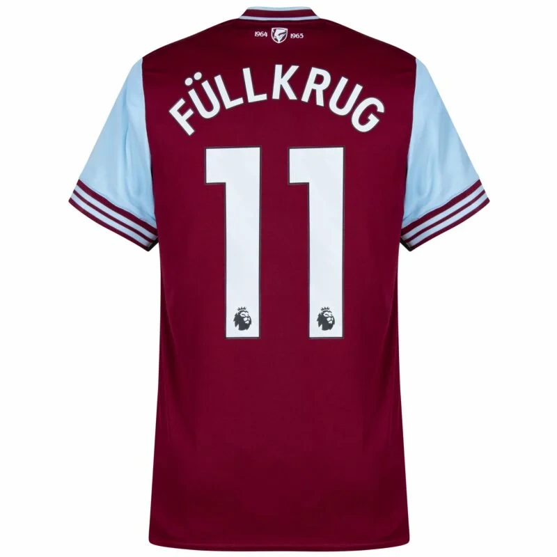 West Ham United Home Füllkrug 11 Shirt 2024-2025 Fan version Size：S-4XL（Non-Customize）