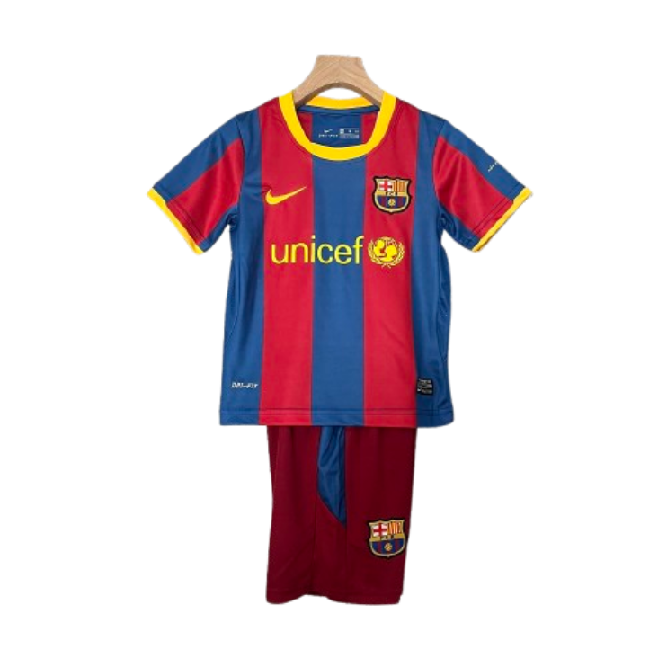 Barcelona 10-11 Home Retro Kids Kit Football Jersey