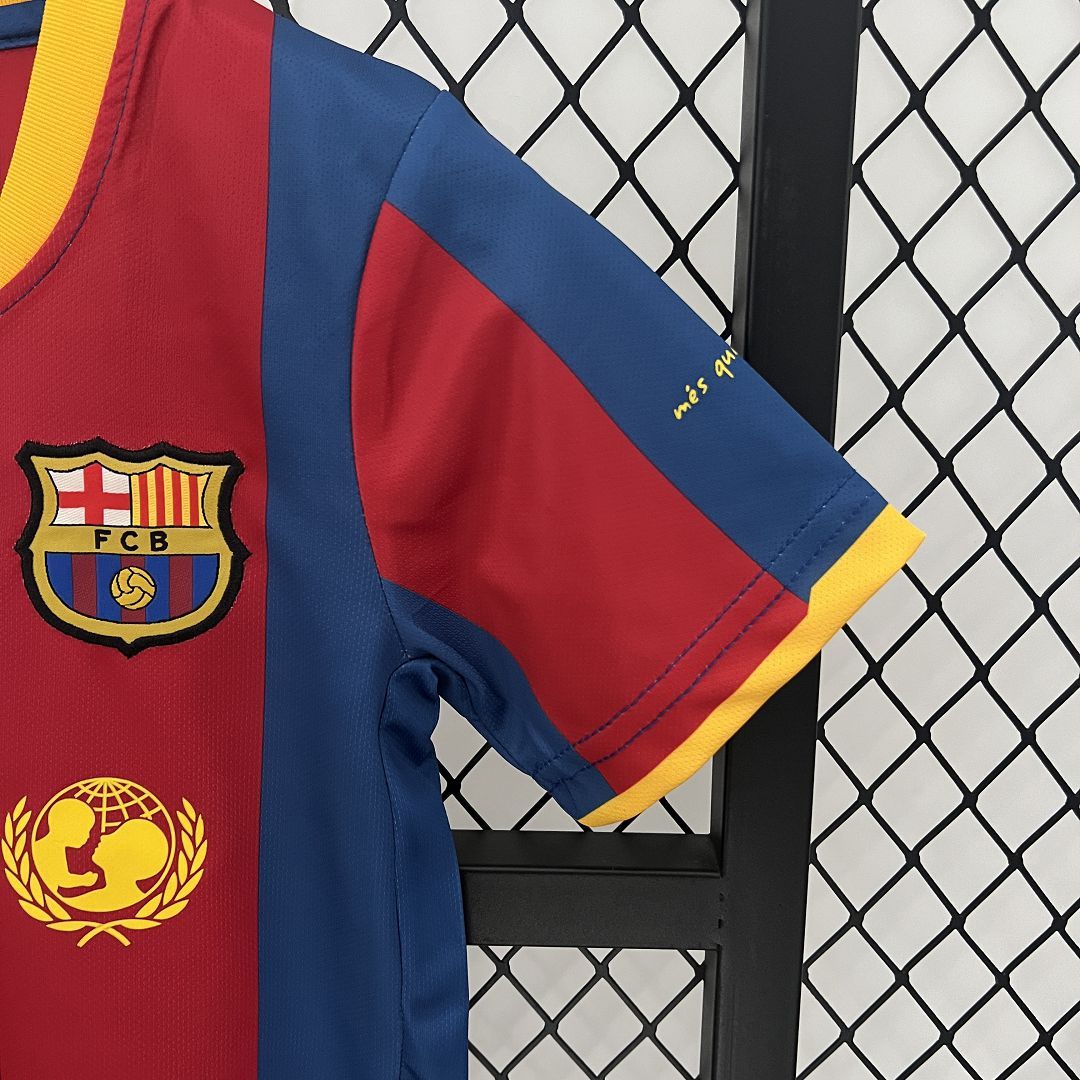 Barcelona 10-11 Home Retro Kids Kit Football Jersey