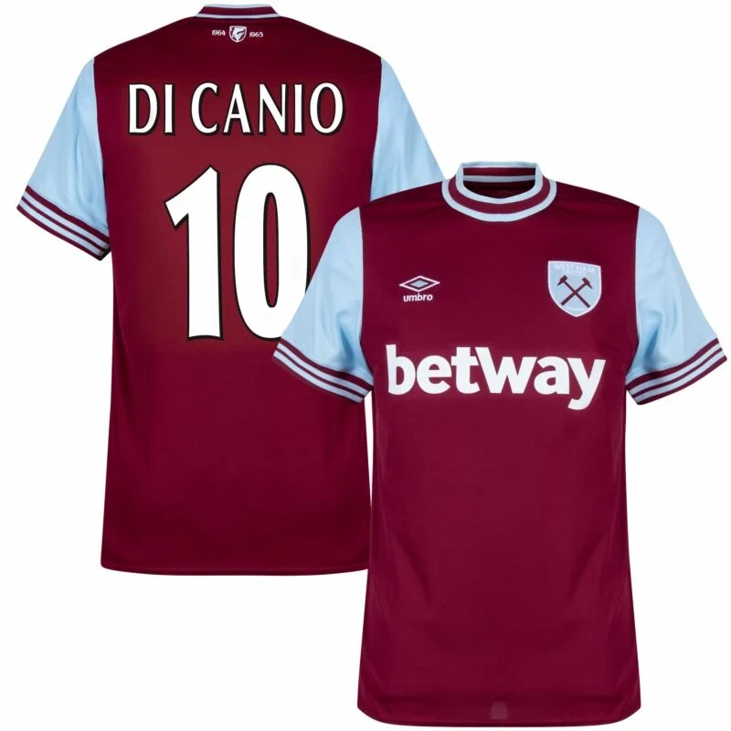 West Ham United Home Di Canio 10 Shirt 2024-2025 Fan version Size：S-4XL（Non-Customize）