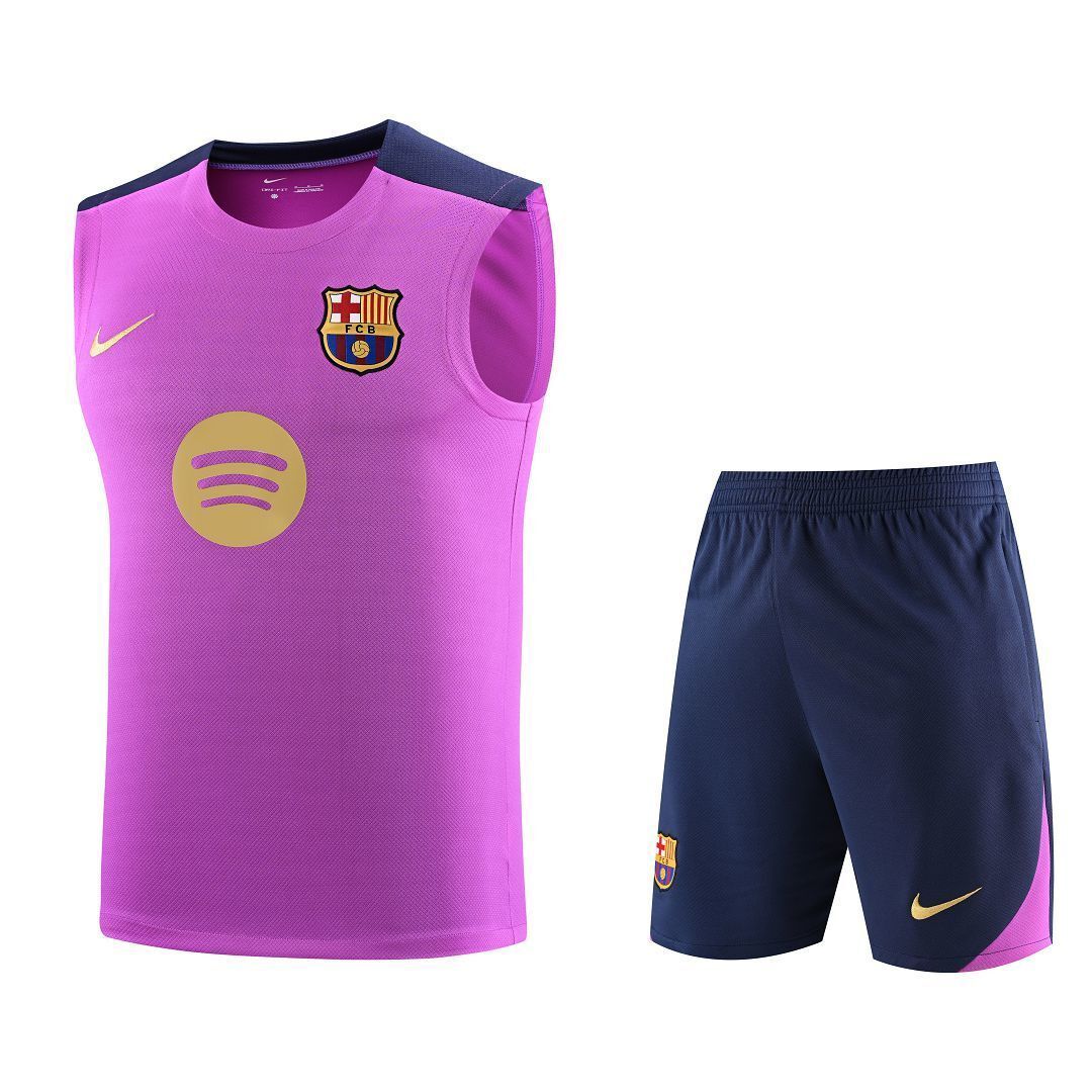 25-26 Barcelona Pink Training Kits Football Vest Suits