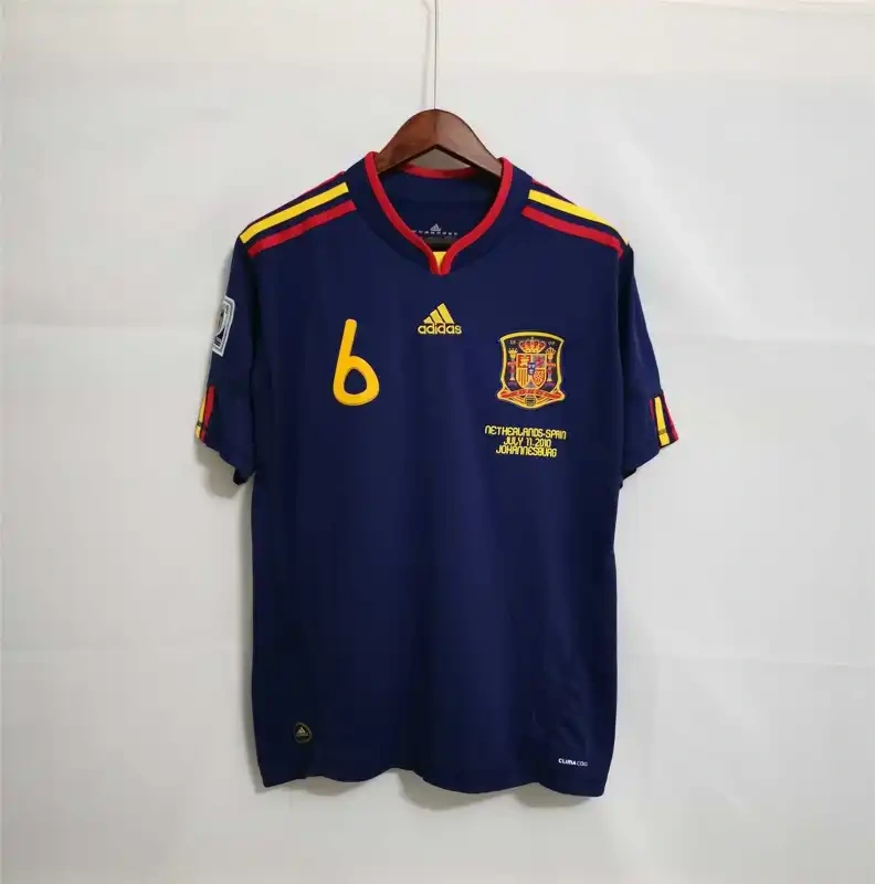 2010 Spain Nation Retro Jersey Away World Cup Final