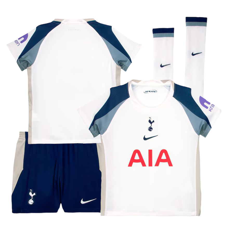 Kids Tottenham Hotspur Home Soccer Kits 25-26 (Jersey+Shorts+Socks)