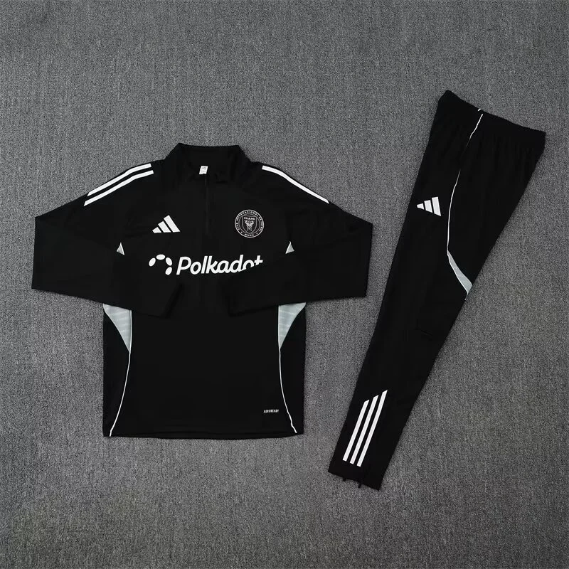 25-26 Inter Miami Black Training Kits Long Football Tracksuits