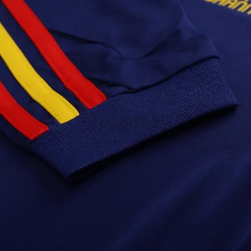 2010 Spain Nation Retro Soccer Jersey Away Long Sleeve Replica World Cup