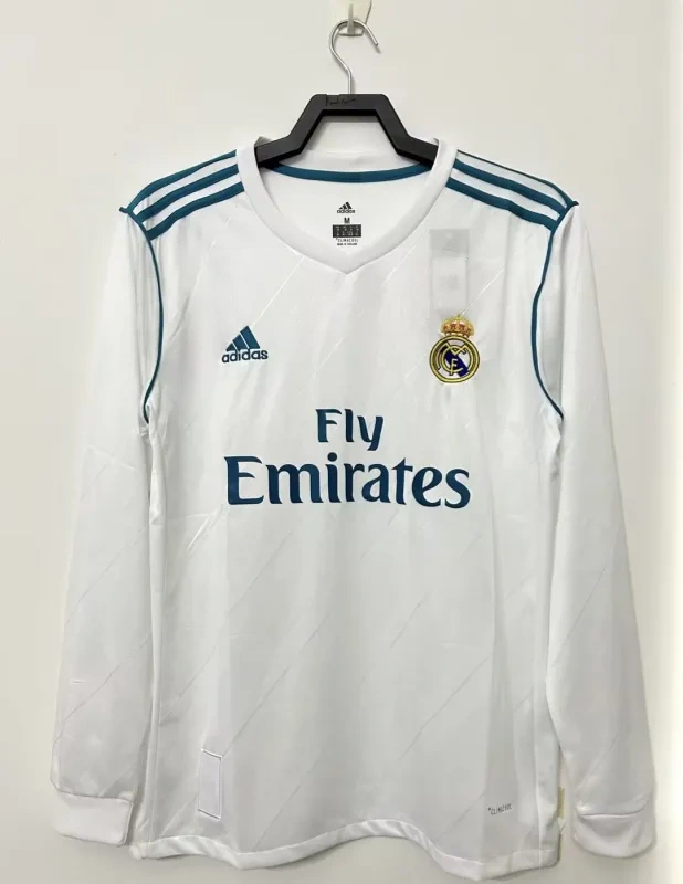 Real Madrid Retro Home Long Sleeve Jersey 2017-18