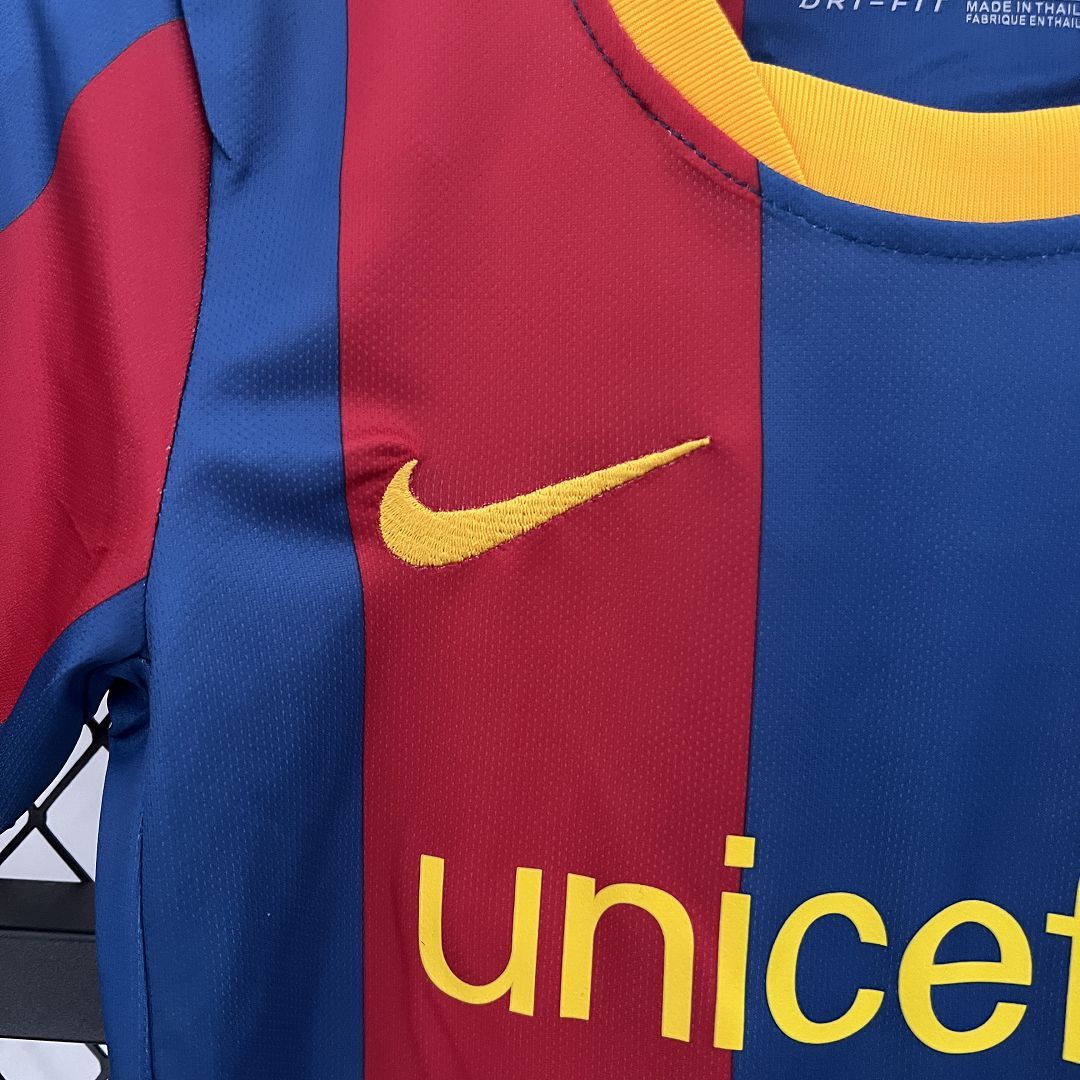 Barcelona 10-11 Home Retro Kids Kit Football Jersey