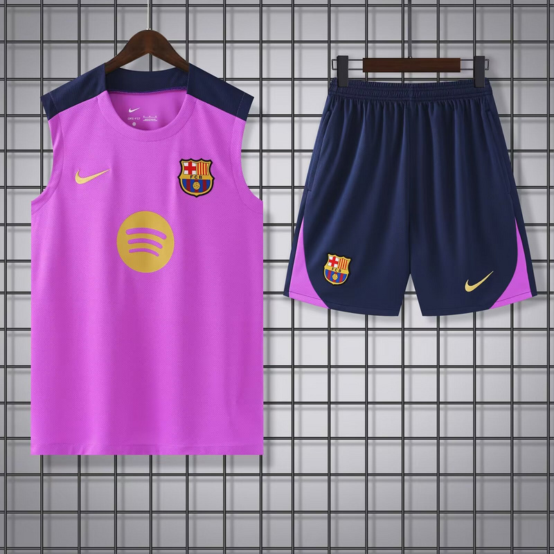 25-26 Barcelona Pink Training Kits Football Vest Suits