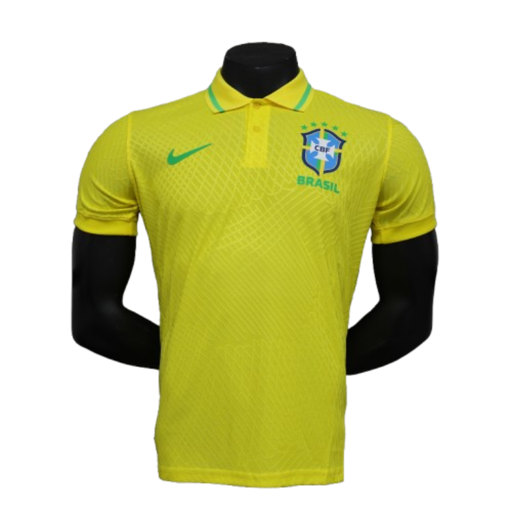 Nike Brazil Men's 2024 Slim Fit POLO Shirt - Yellow