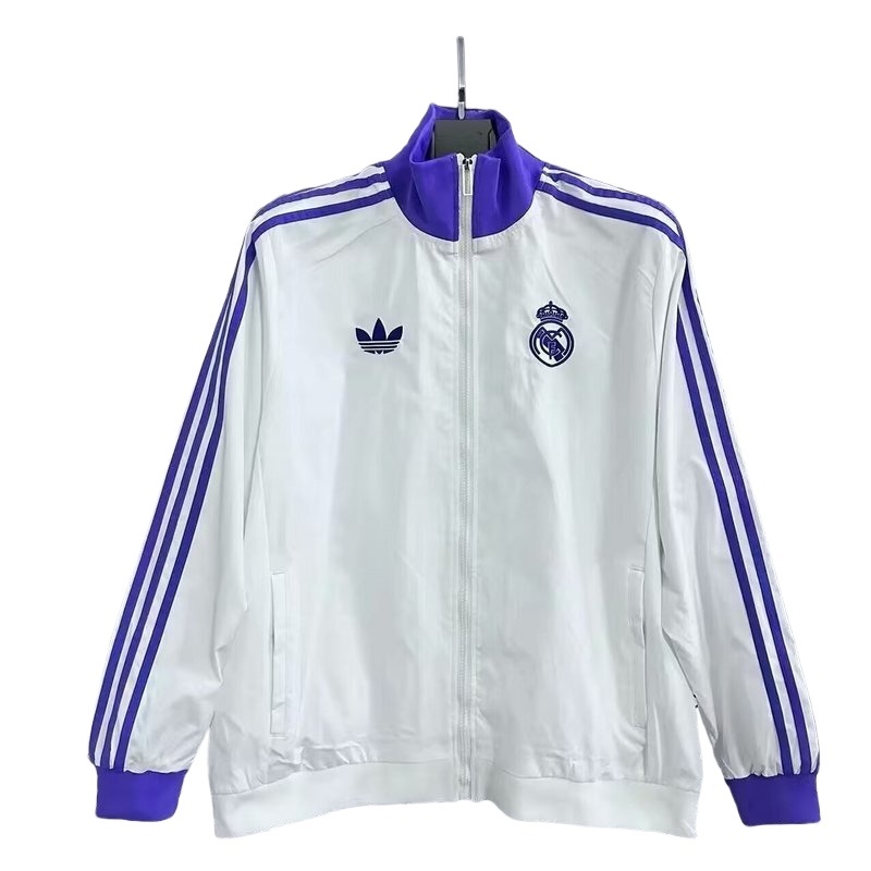 25-26 Real Madrid White Windbreaker Jackets
