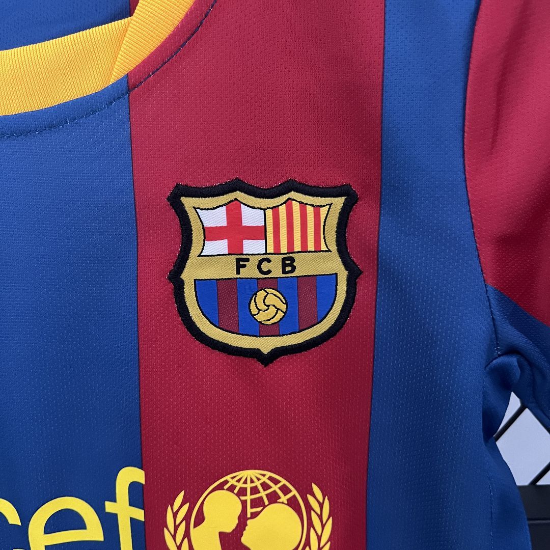 Barcelona 10-11 Home Retro Kids Kit Football Jersey