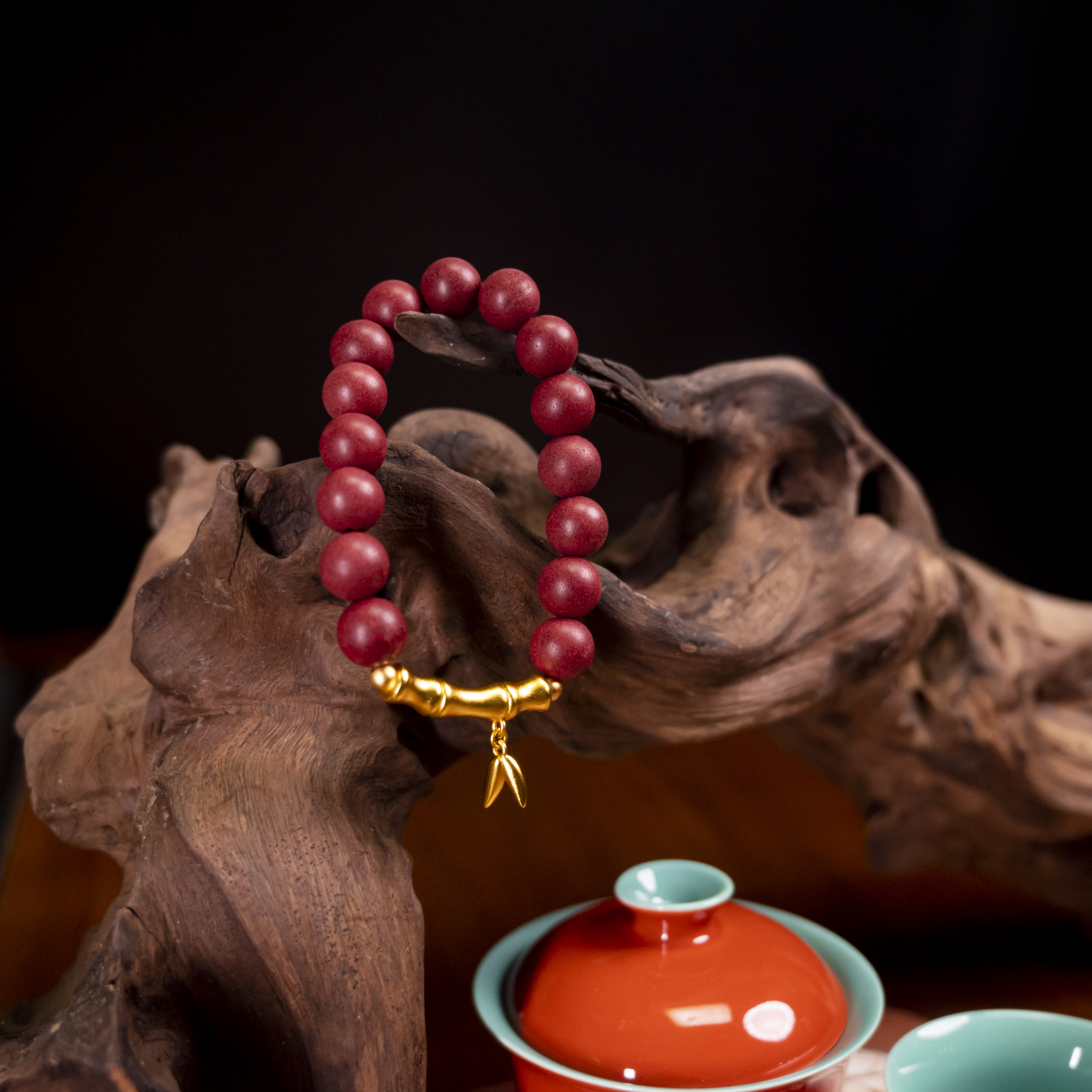 Taoist Energy Aromatherapy Bracelet – Bamboo Seedwood & Traditional Chinese Herbal Incense Beads