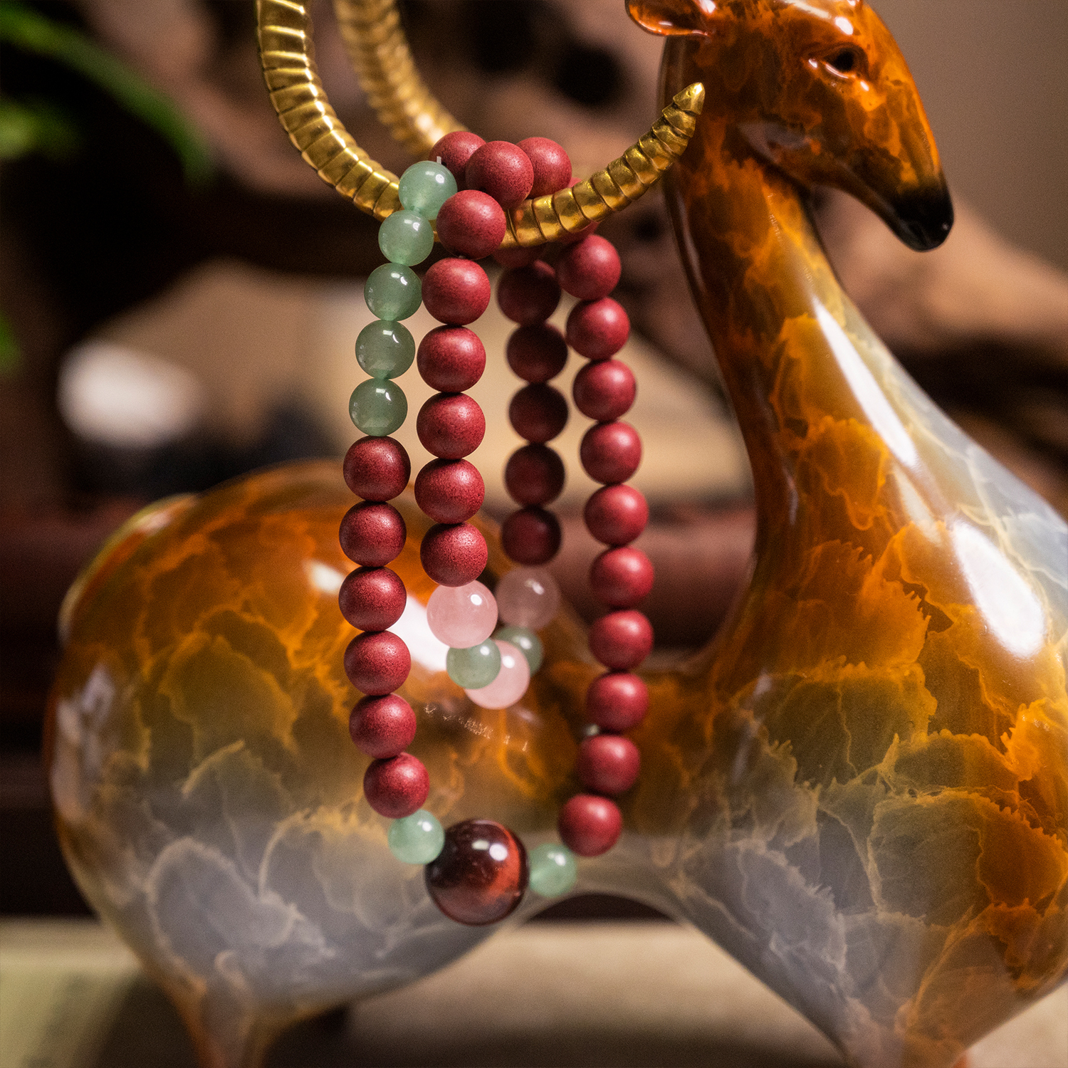 Natural Crystal Aroma Bracelet – “Soft Pink Dream”
