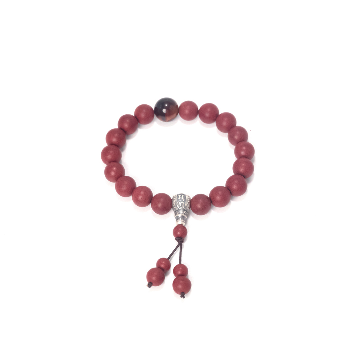 Aromatic Zen Obsidian Bracelet with Silver Buddha Head
