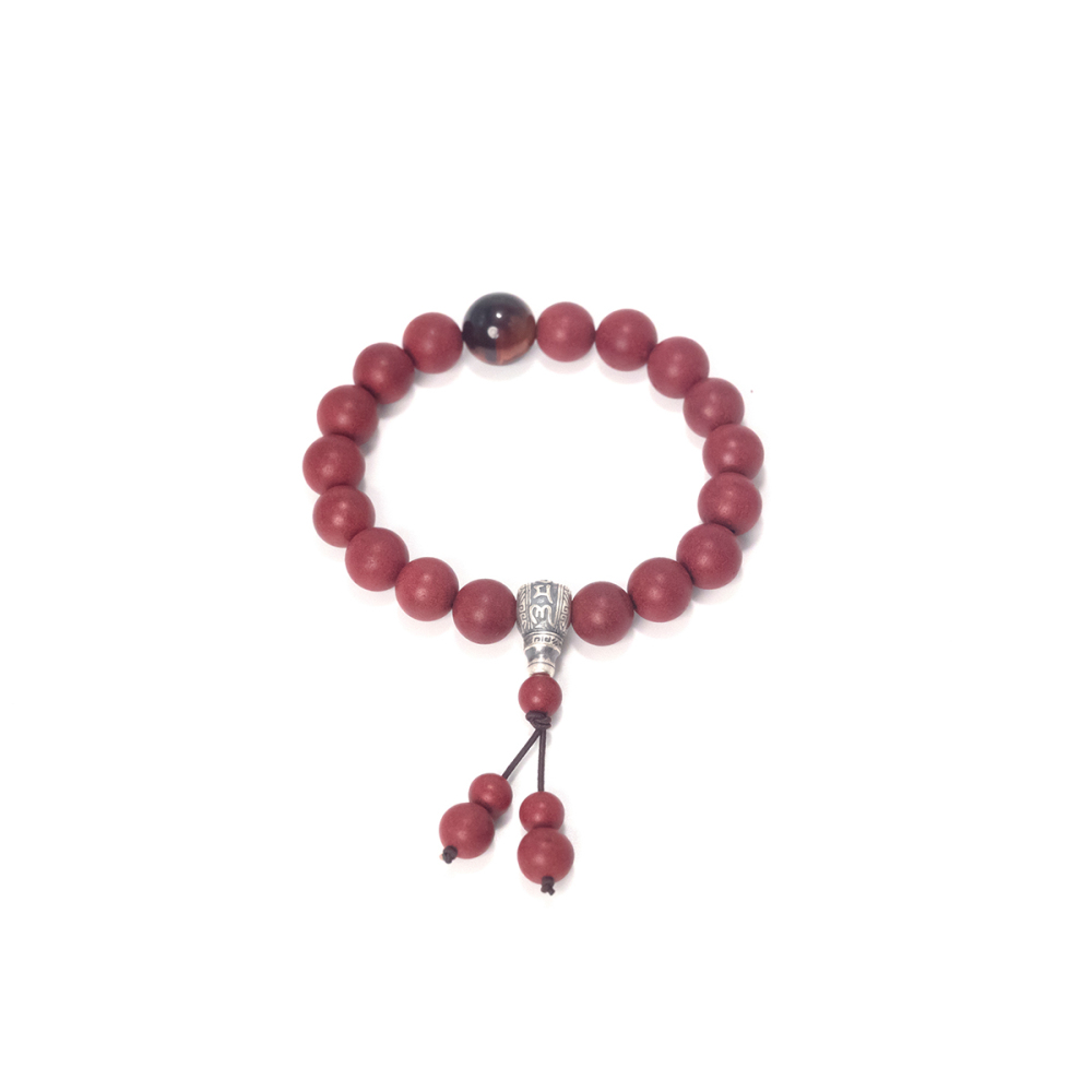 Aromatic Zen Obsidian Bracelet with Silver Buddha Head