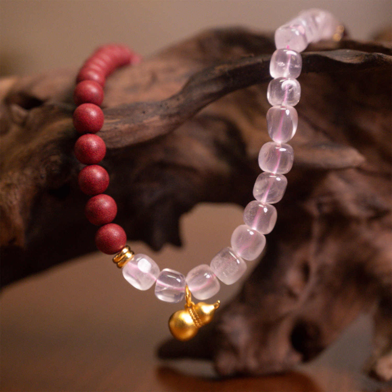 Rose Quartz Aromatic Incense Bracelet – Double Wrap