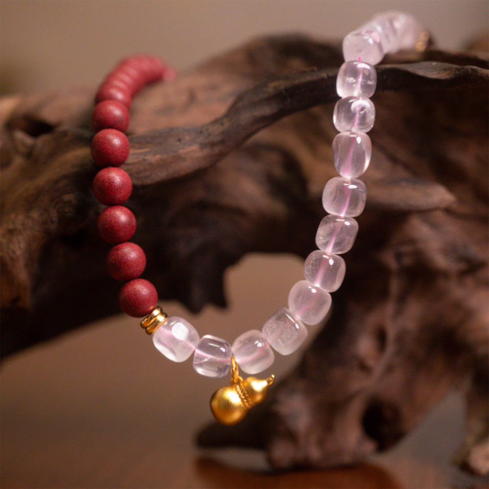 Rose Quartz Aromatic Incense Bracelet – Double Wrap