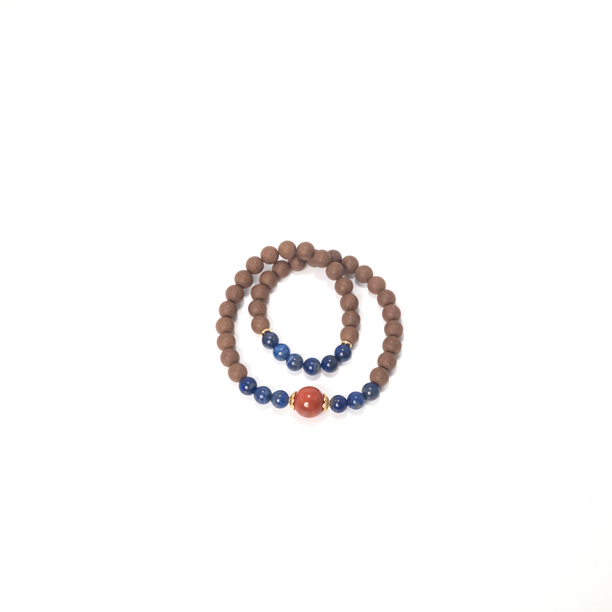Blue Lapis Aroma Bracelet – “Red Agate Embrace”