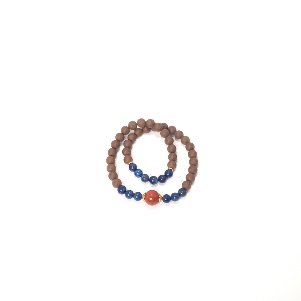 Blue Lapis Aroma Bracelet – “Red Agate Embrace”