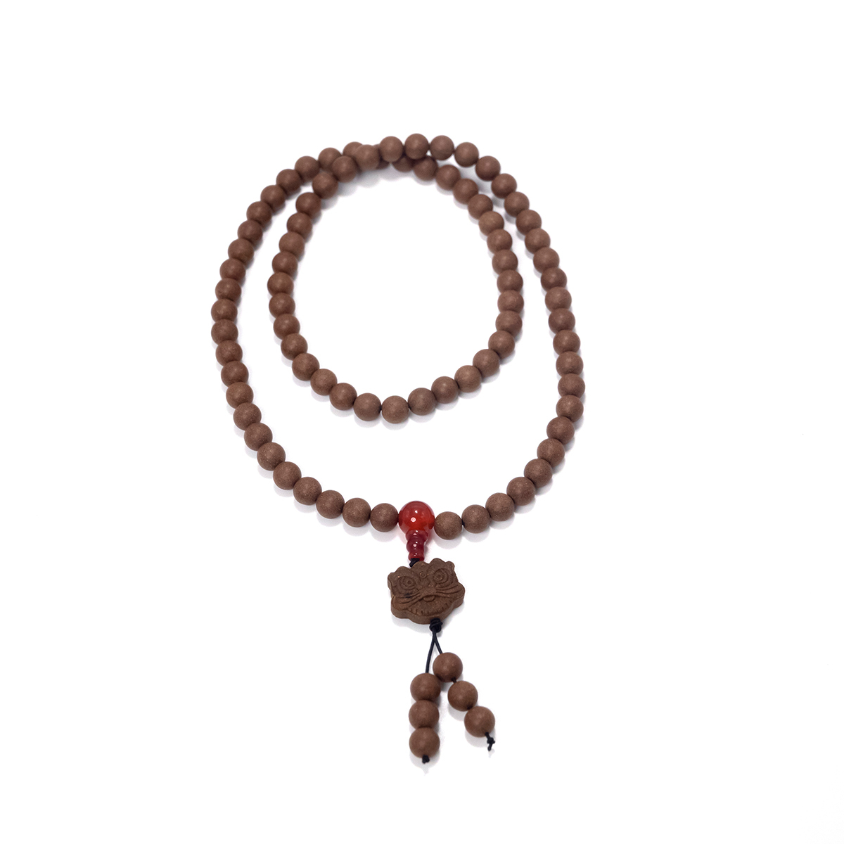 Aromatic Lion Blessing Mala – 108 Incense Beads with Auspicious Talisman