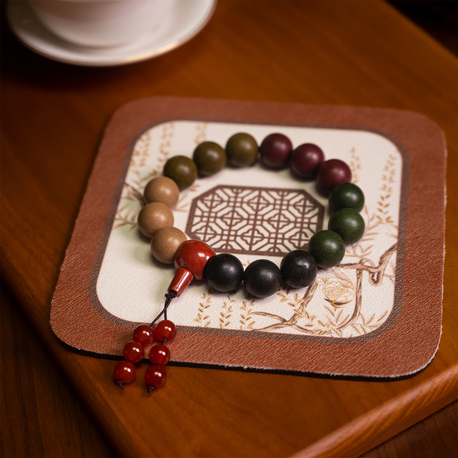 Five Harmony Incense Bracelet – Five Elements Agate Buddha Head Energy Beads