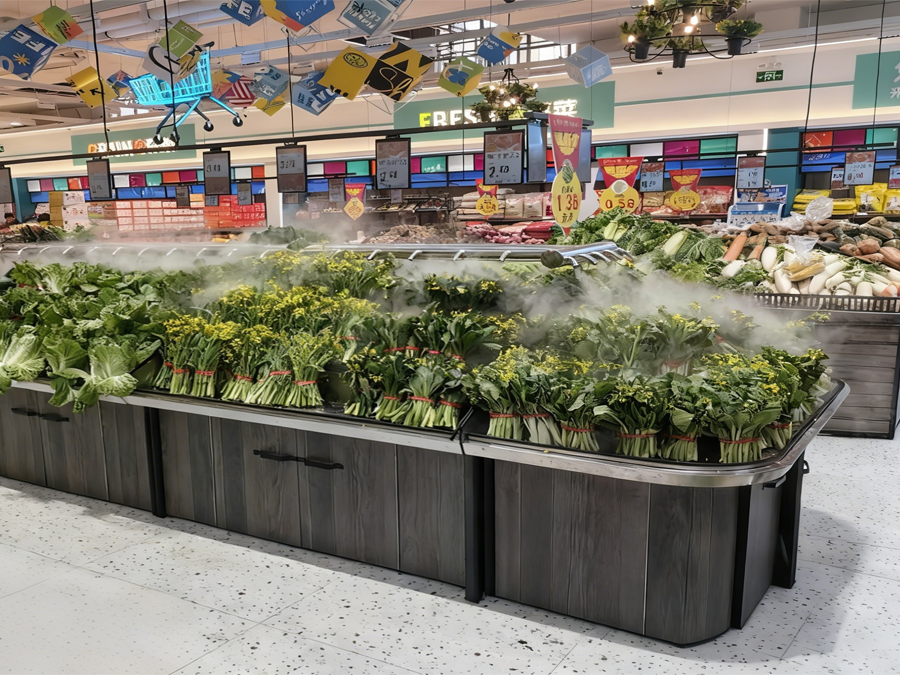Fresh Display Racks with Mist Spray System