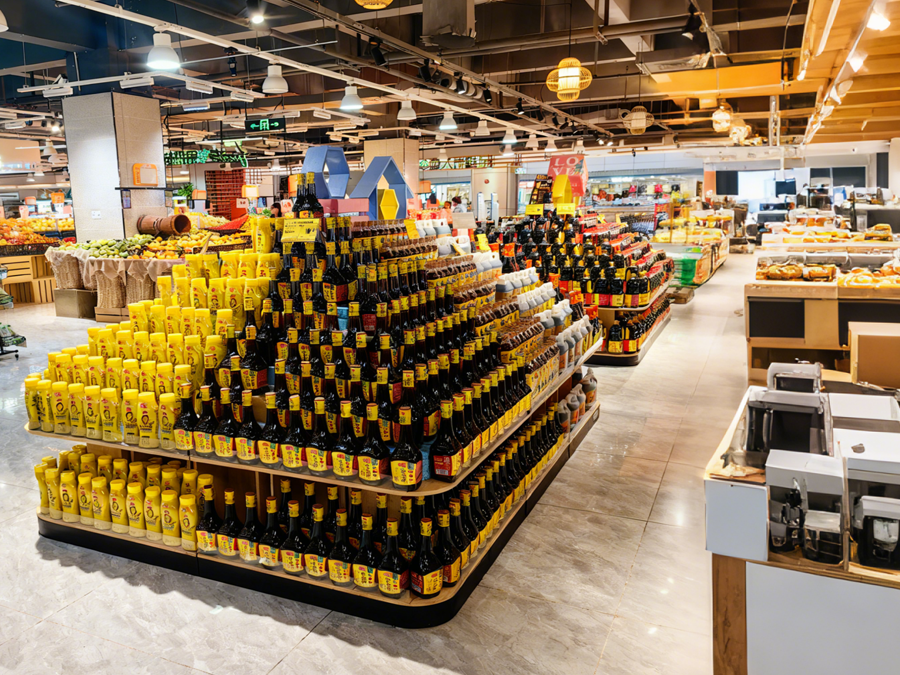 Step-Style Oil Display Rack for Supermarkets