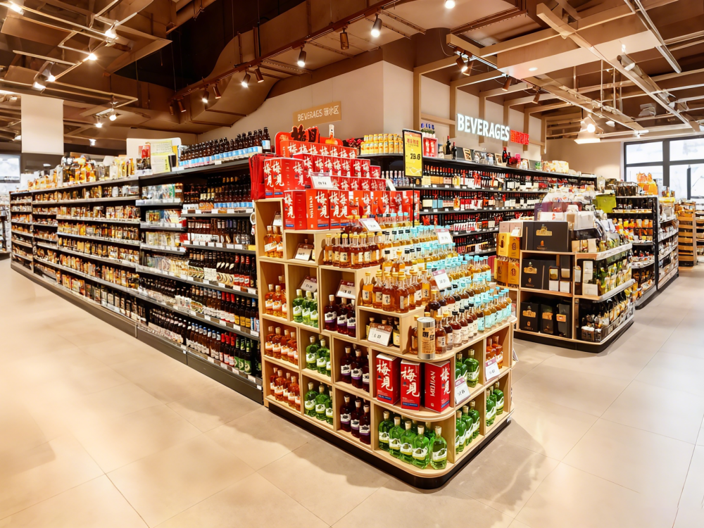 Curved Beverage Display Series for Retail Stores