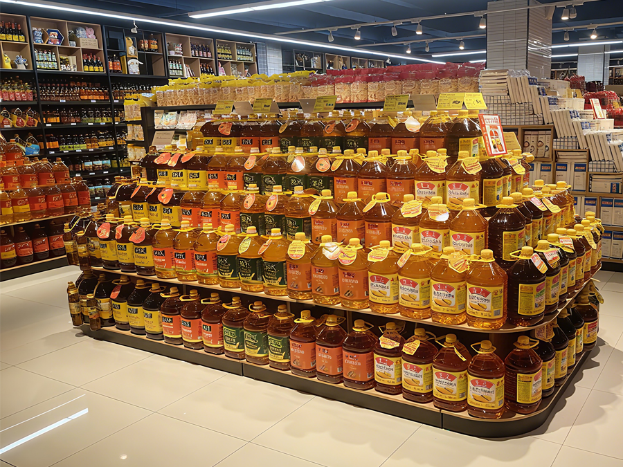 Step-Style Oil Display Rack for Supermarkets