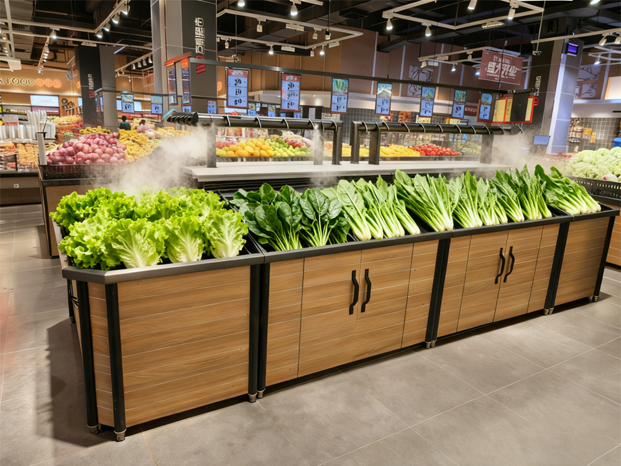 Fresh Display Racks with Mist Spray System