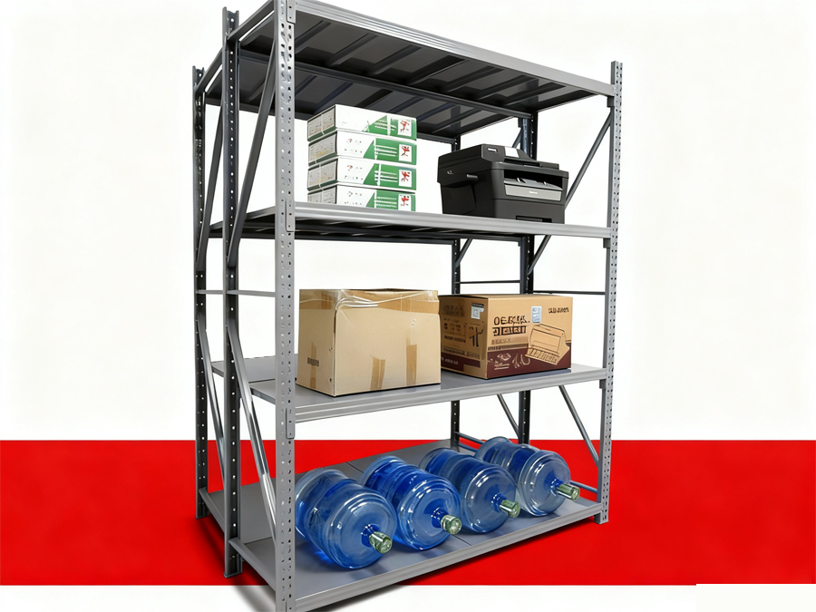 Multi-tier Wooden & Metal Storage Shelf for Home & Small Business